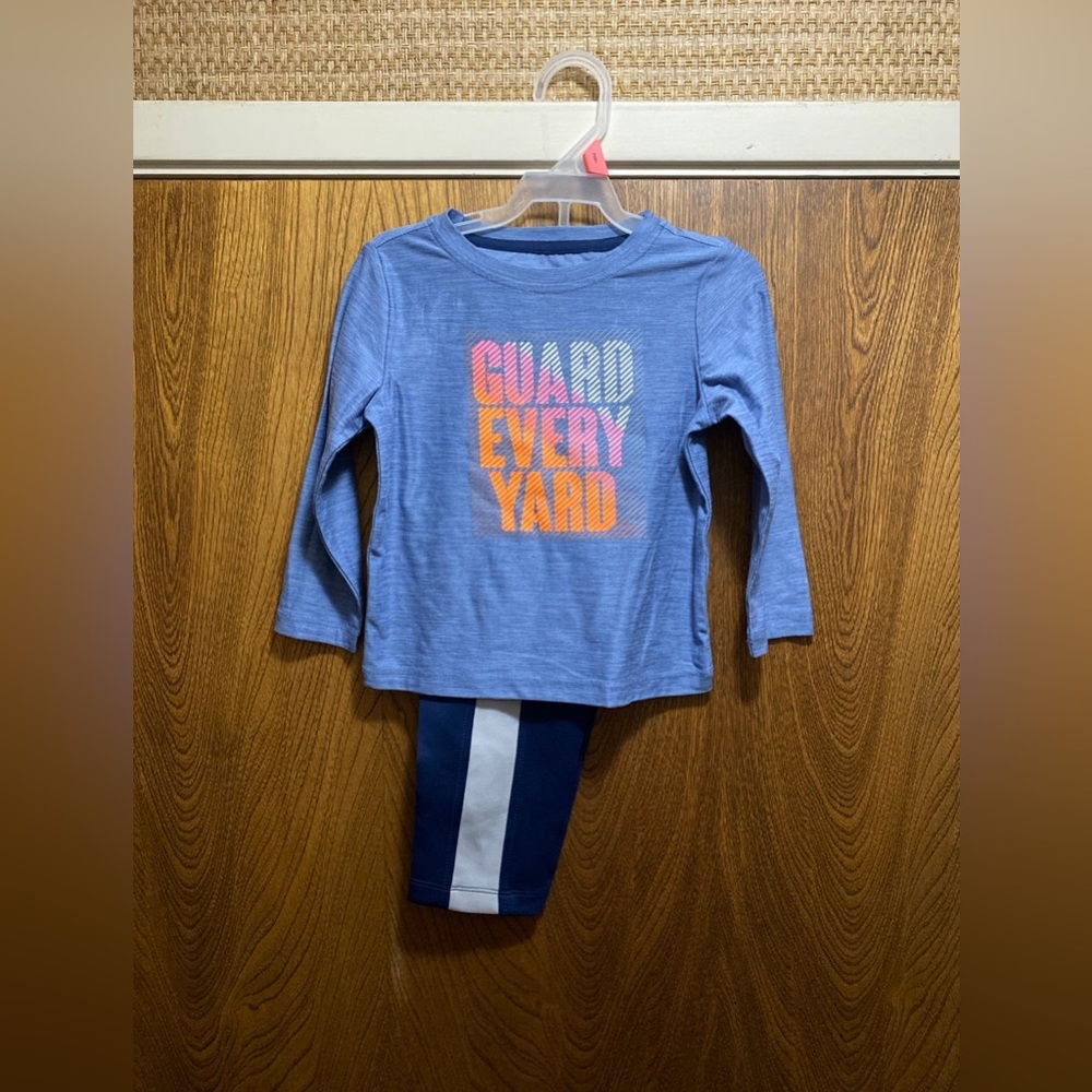 Athletics Works Toddler “Guard Every Yard” Long Sleeve Tee & Jogger Pant Set